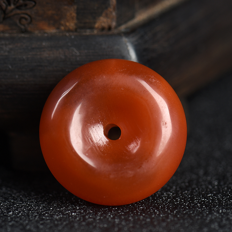 樱桃红南红平安扣吊坠-红掌柜