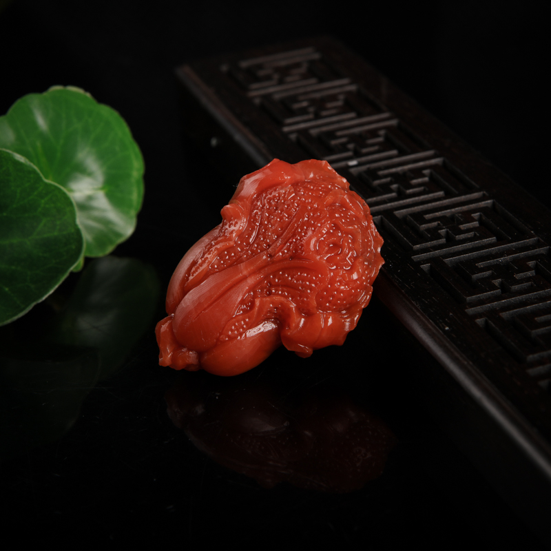 柿子红南红吊坠-红掌柜