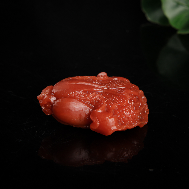 天然南红百财吊坠-红掌柜