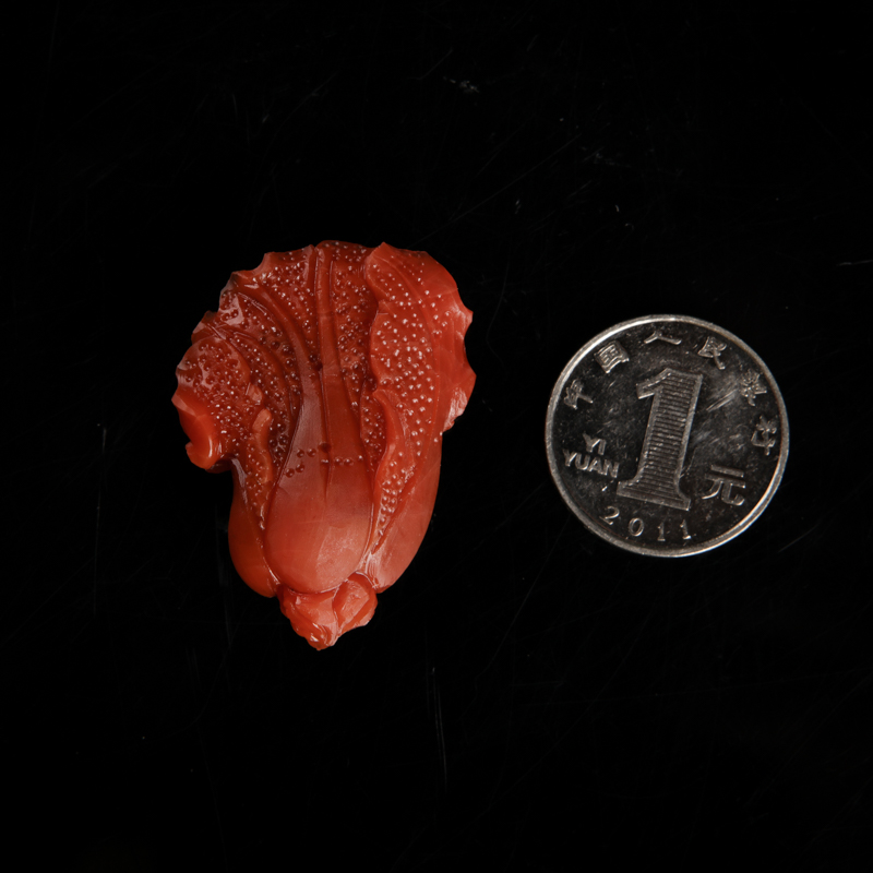 保山南红白菜吊坠-红掌柜