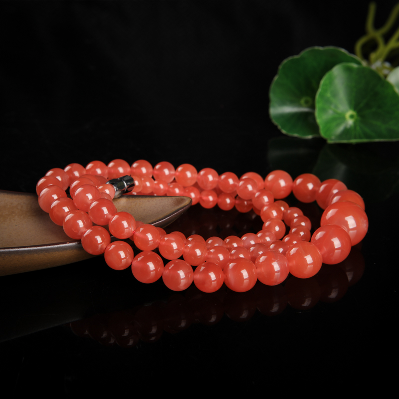 天然樱桃红南红塔链-红掌柜