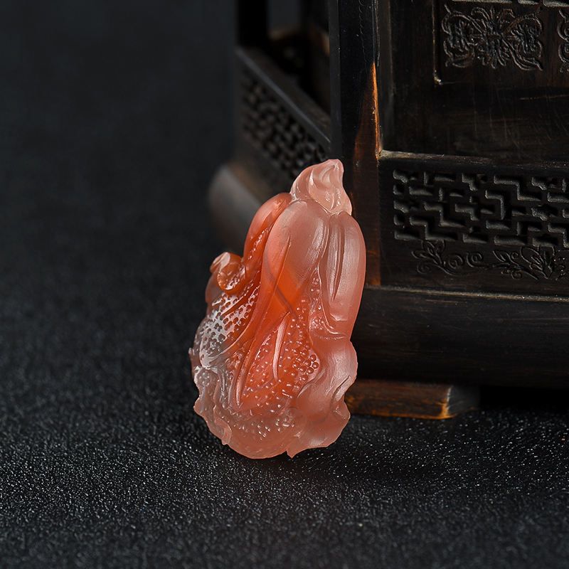 保山冰飘南红百财吊坠-红掌柜