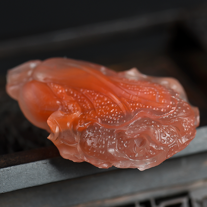 天然南红百财吊坠-红掌柜