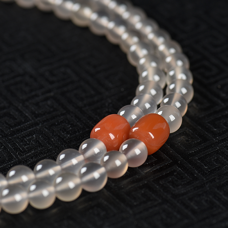 保山天然南红108佛珠-红掌柜