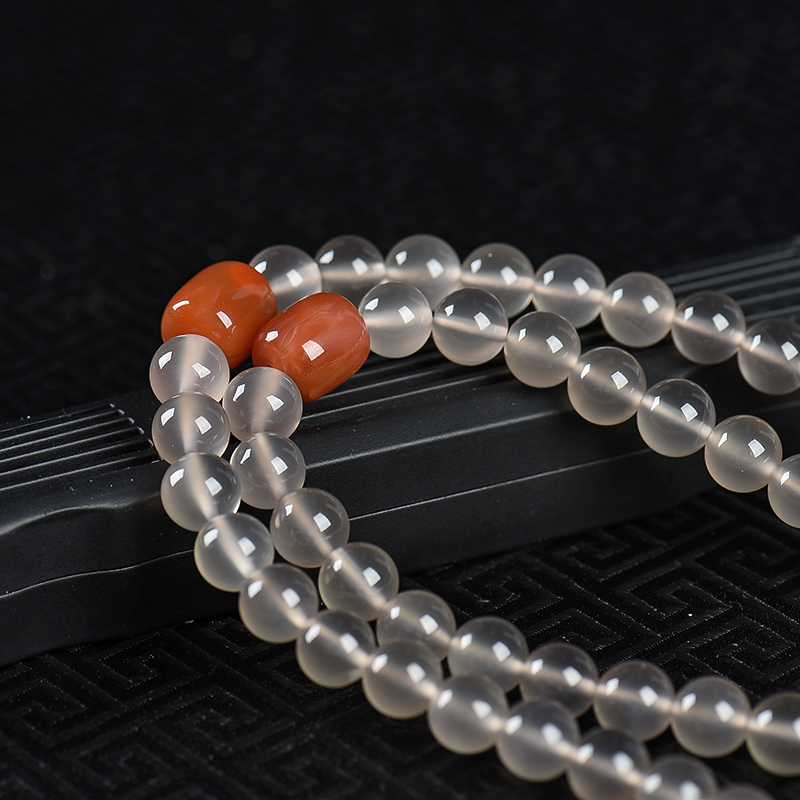 保山天然冻料南红佛珠-红掌柜