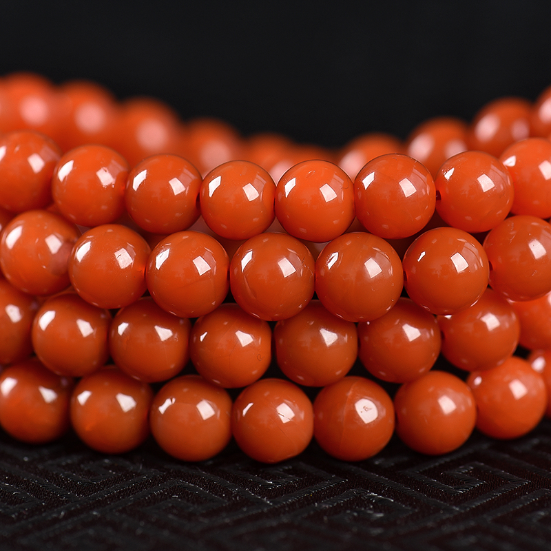 保山樱桃红南红108佛珠-红掌柜