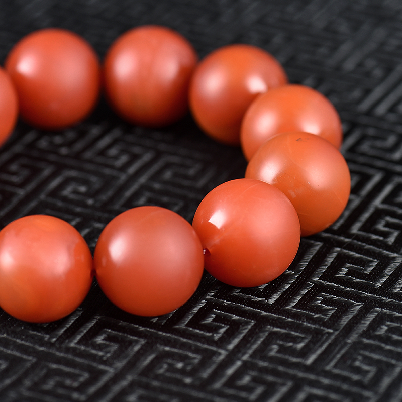 保山天然樱桃红南红手串-红掌柜