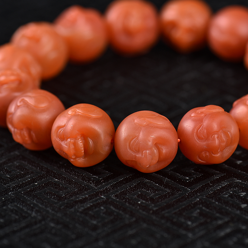 天然樱桃红南红单圈手串-红掌柜