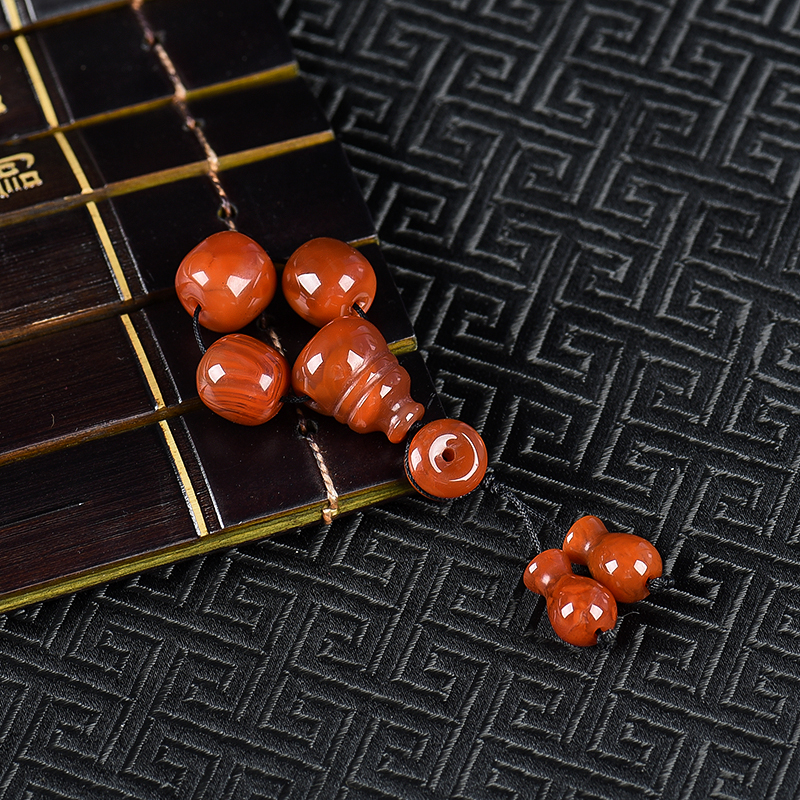 川料天然南红配珠一套-红掌柜