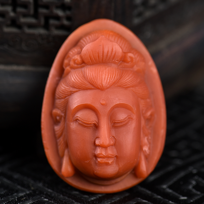 锦红南红观音吊坠-红掌柜