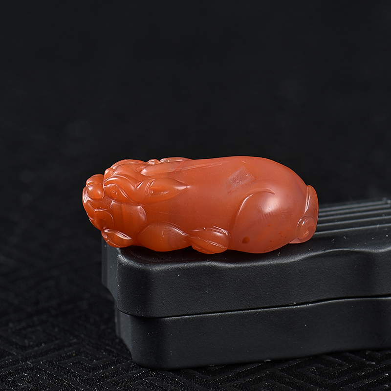 川料冰飘料南红貔貅吊坠-红掌柜