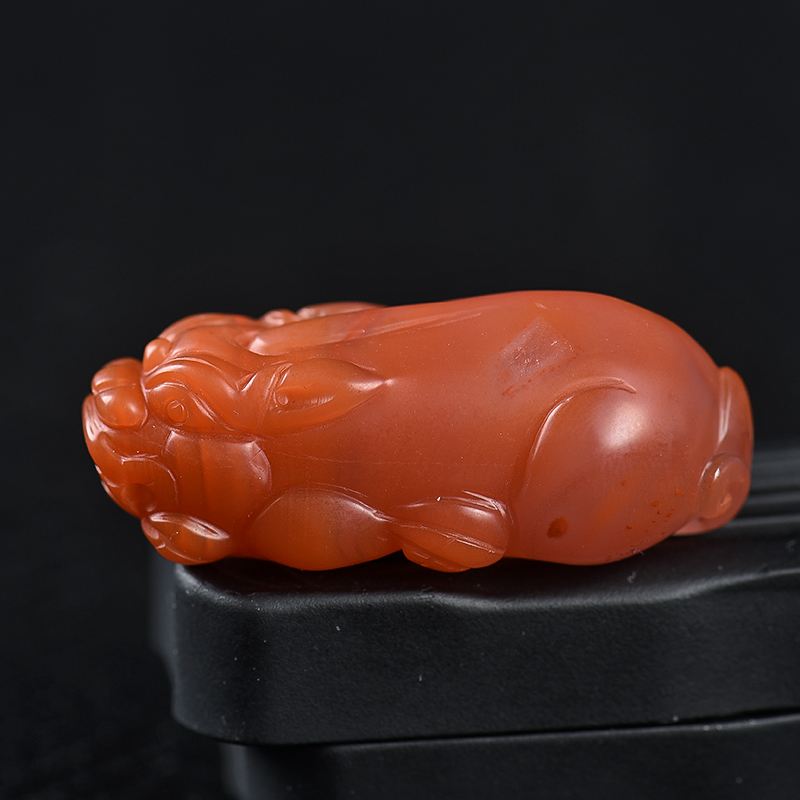 冰飘料南红貔貅吊坠-红掌柜