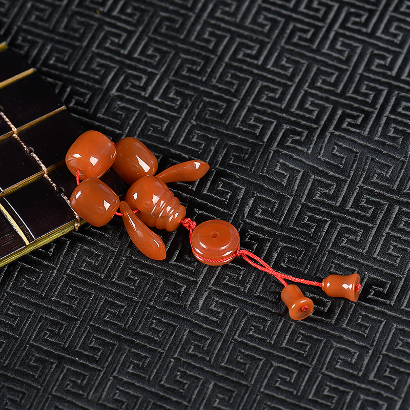 川料天然南红配件一套-红掌柜