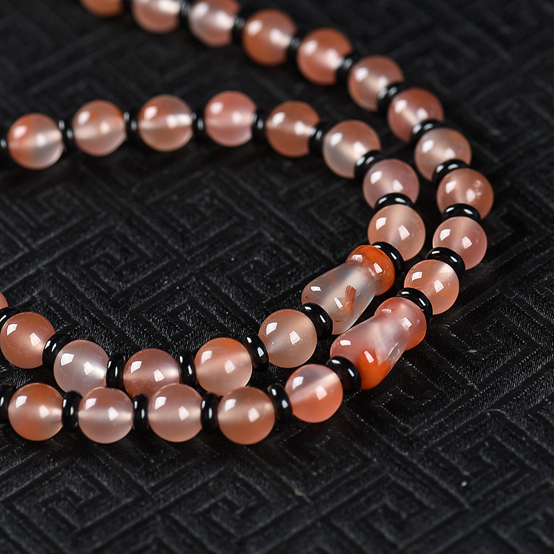 冰飘料南红珠串-红掌柜