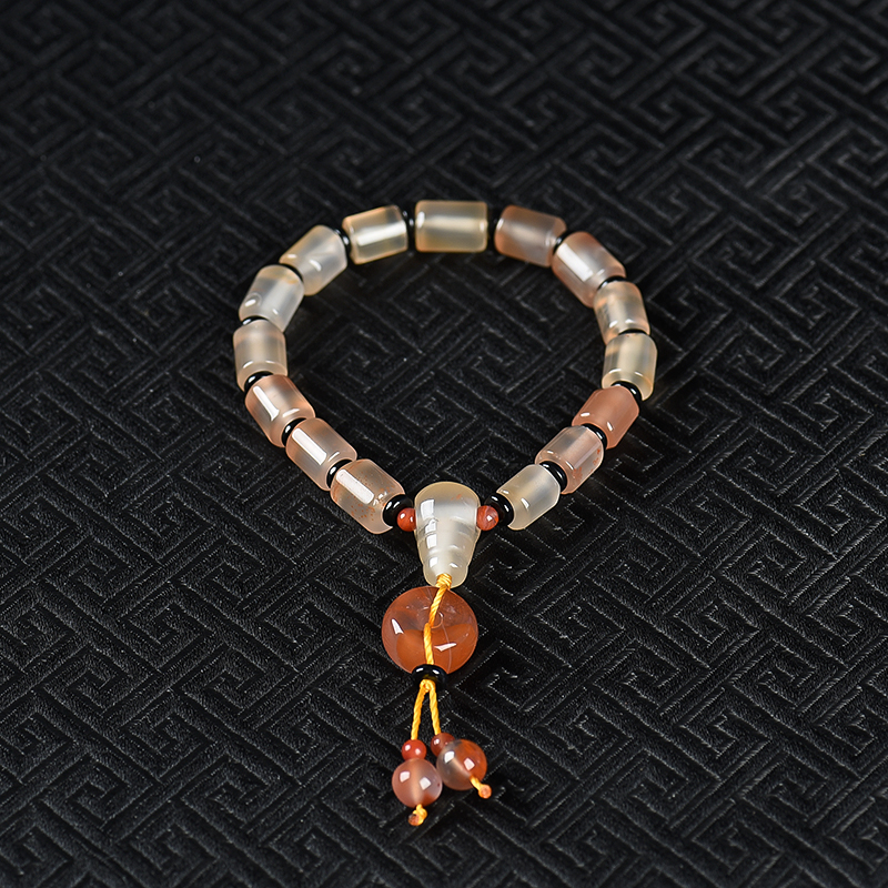 天然冰飘料南红单圈手串-红掌柜