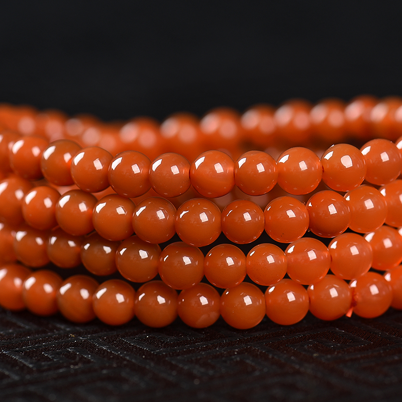 川料樱桃红南红多圈手串-红掌柜