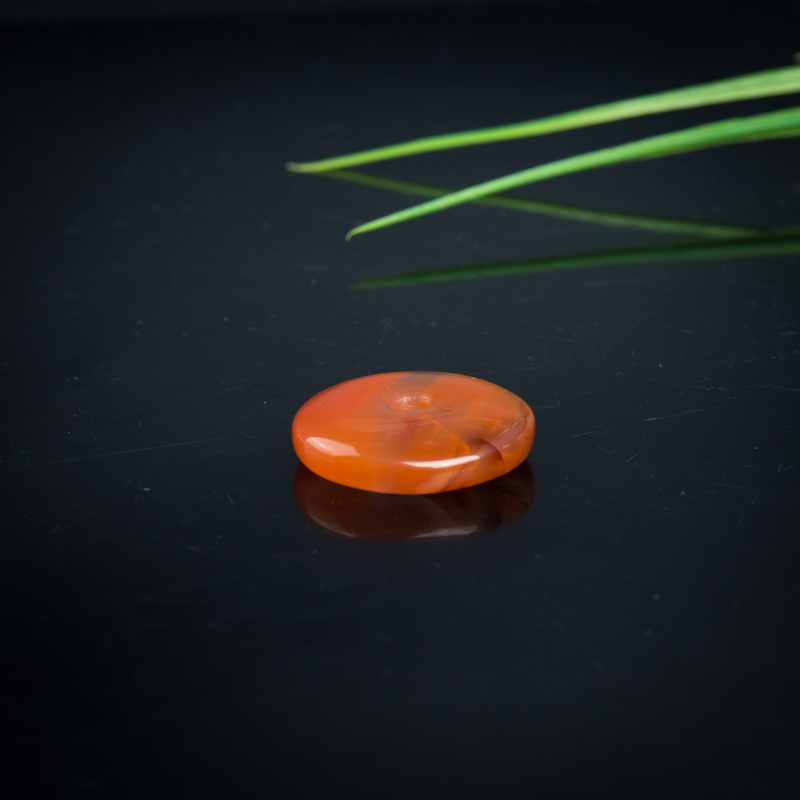 冰飘料天然南红平安扣吊坠-红掌柜