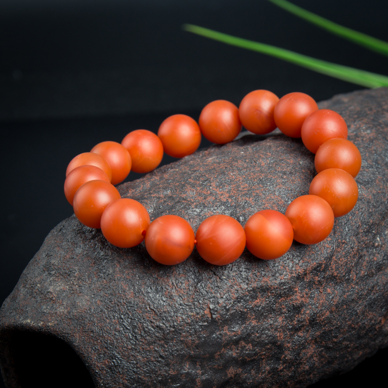 11.9mm柿子红南红手串-红掌柜