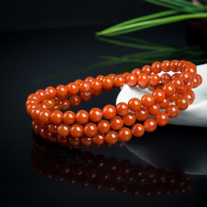 6.5mm柿子红南红手串-红掌柜