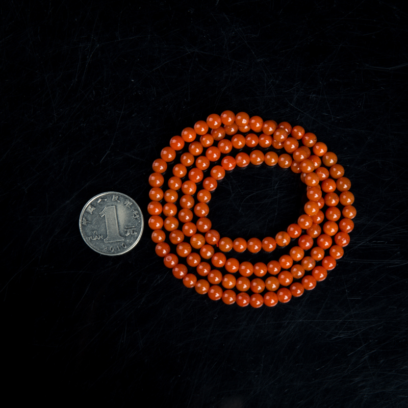 5.5mm柿子红南红多圈手串-红掌柜