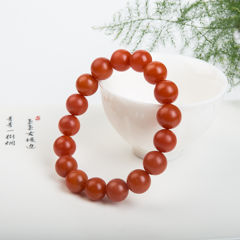 12.5mm保山南红单圈手串-红掌柜