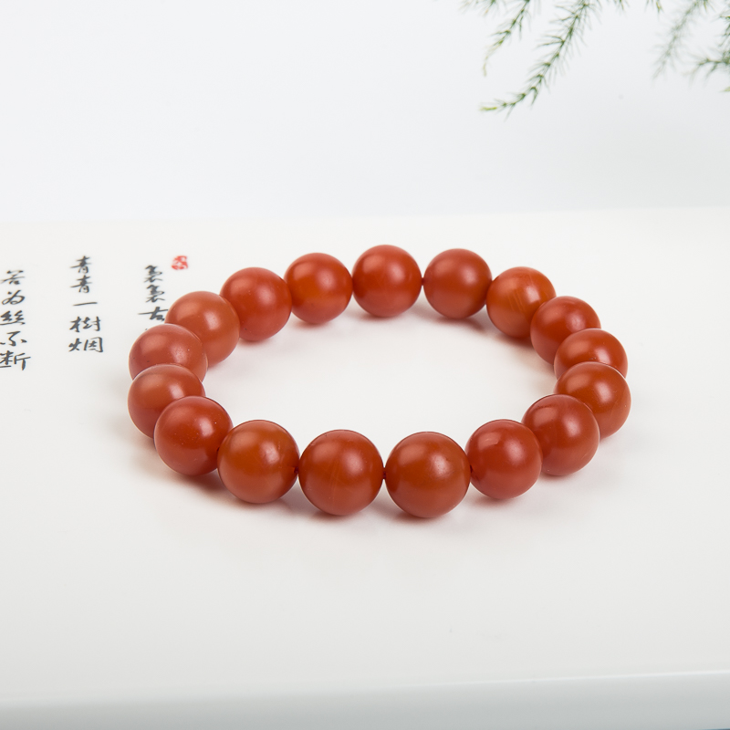 12.5mm柿子红南红手串-红掌柜