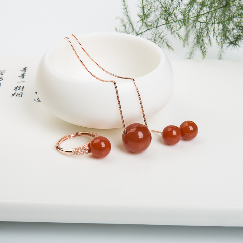 南红三件套套装-红掌柜