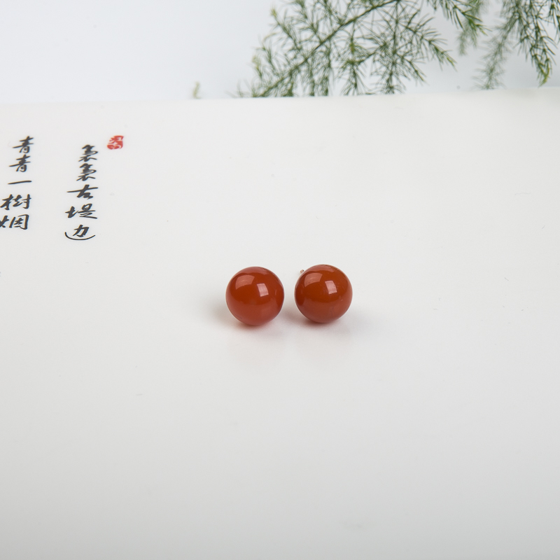 银镶天然南红三件套套装-红掌柜