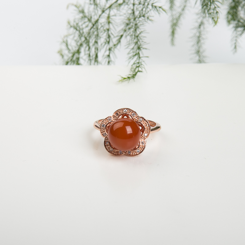 天然柿子红南红套装-红掌柜