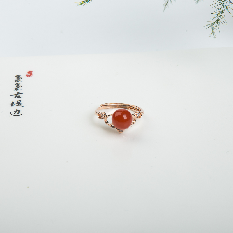 银镶南红三件套套装-红掌柜