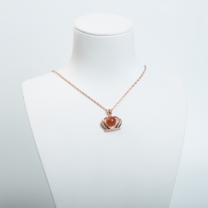 银镶柿子红南红吊坠-红掌柜