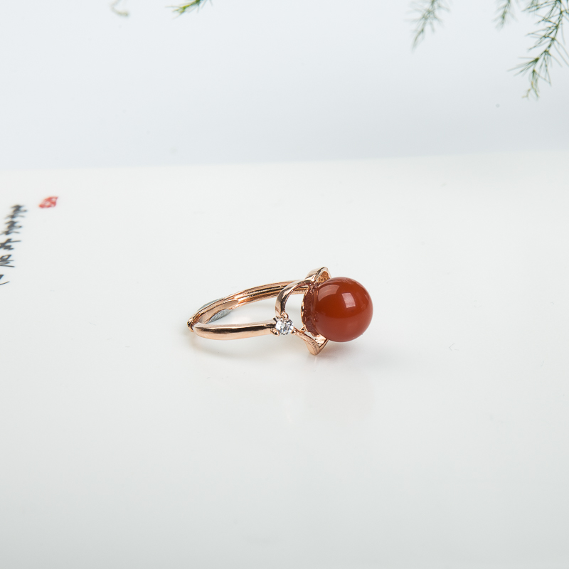 银镶南红三件套套装-红掌柜