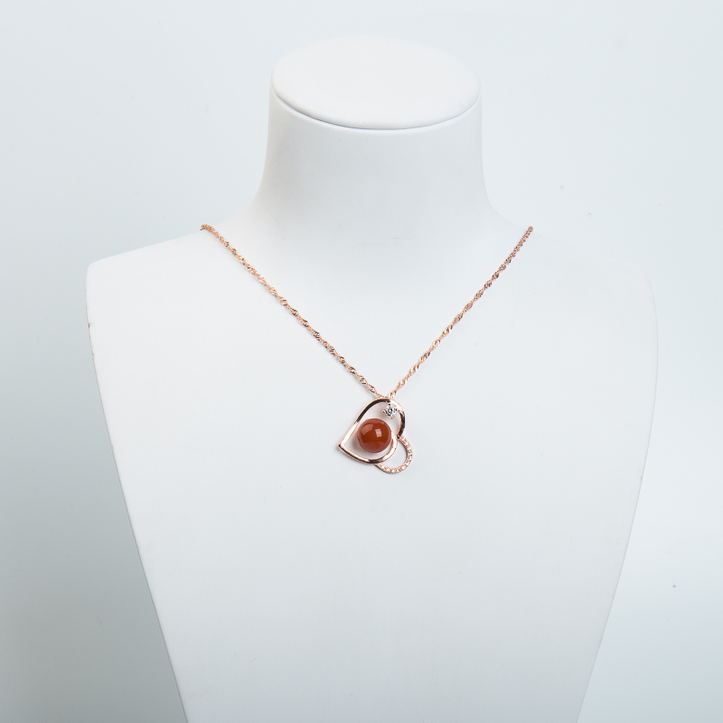 银镶柿子红南红吊坠-红掌柜