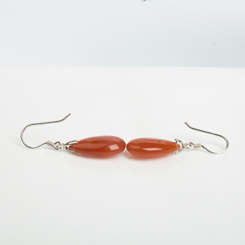 四川樱桃红南红随形耳坠-红掌柜