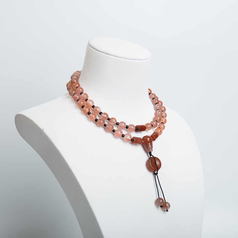 7.4mm冰飘料南红手串-红掌柜