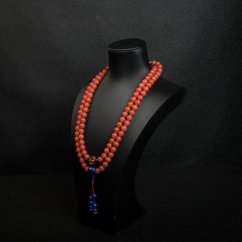 9.13mm樱桃红南红佛珠-红掌柜