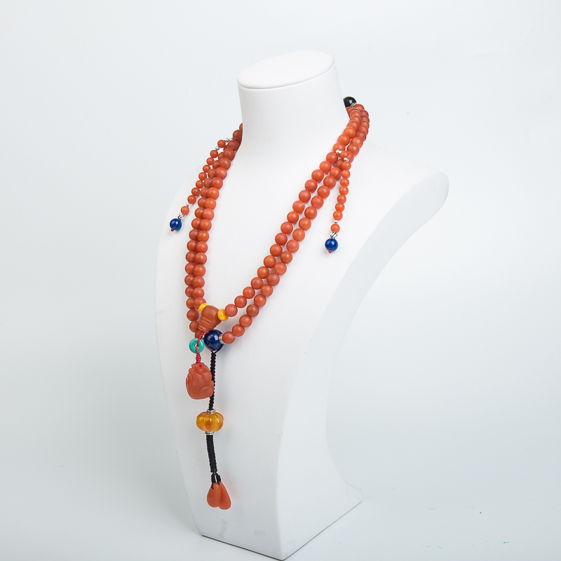 柿子红南红108佛珠-红掌柜