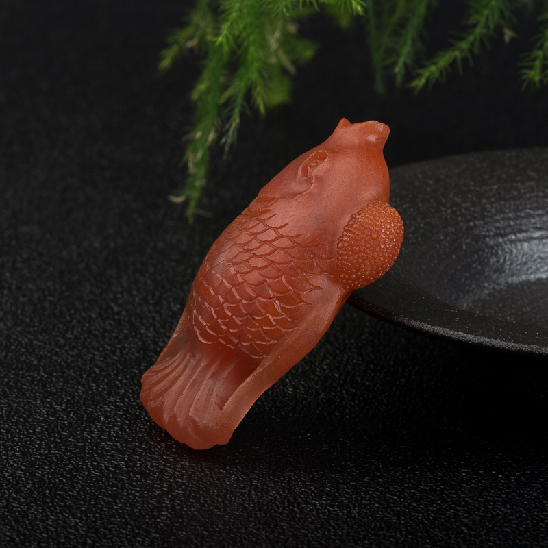 天然南红鸿运当头吊坠-红掌柜