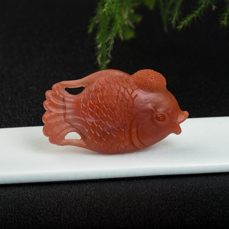 樱桃红南红鸿运当头挂坠-红掌柜