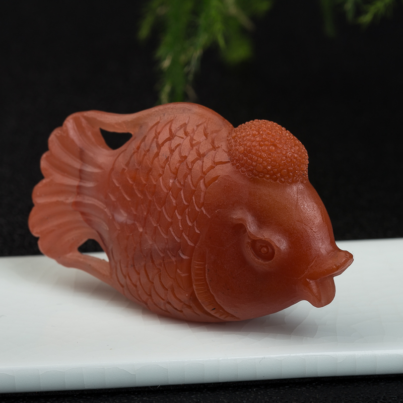 天然南红鸿运当头挂坠-红掌柜