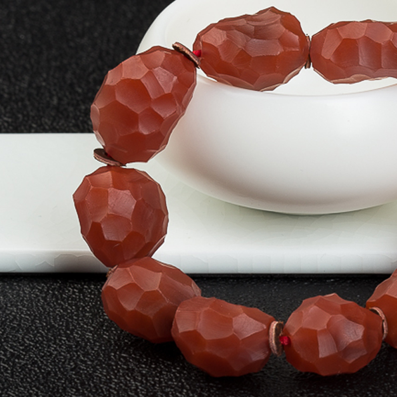 天然南红随形手串-红掌柜