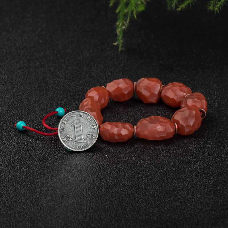 四川天然南红随形手串-红掌柜