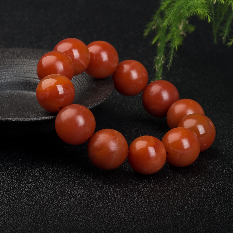 柿子红南红单圈手串-红掌柜