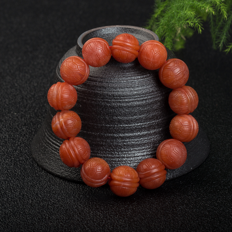 天然南红富甲天下手串-红掌柜