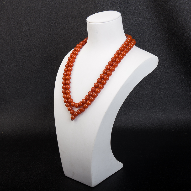 天然柿子红南红108佛珠-红掌柜