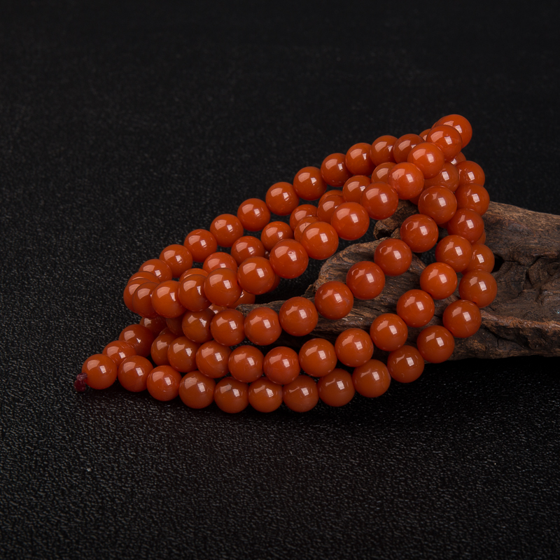 柿子红南红108佛珠-红掌柜
