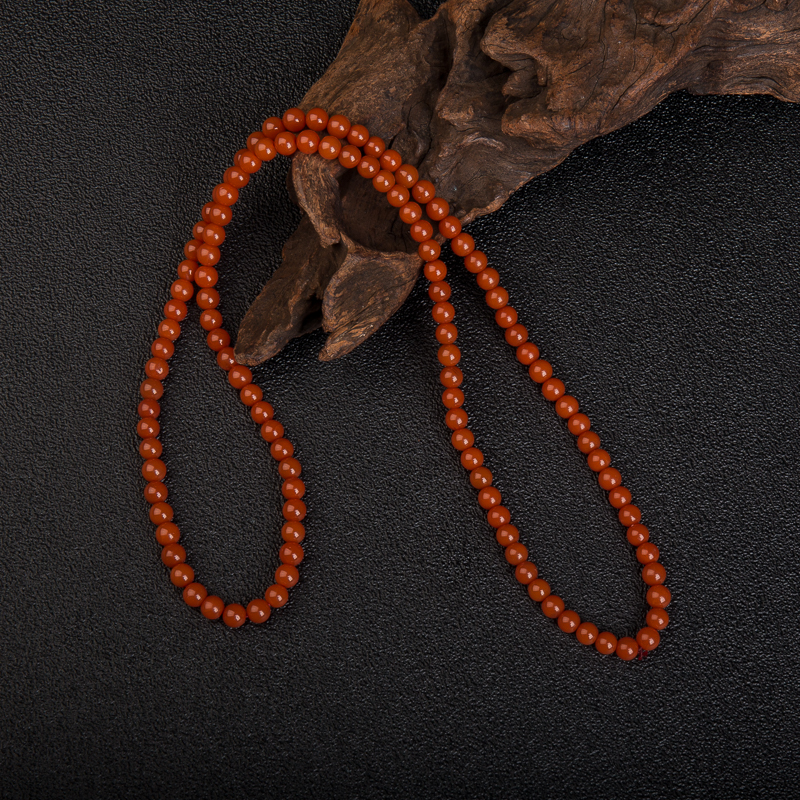 保山天然南红多圈手串-红掌柜