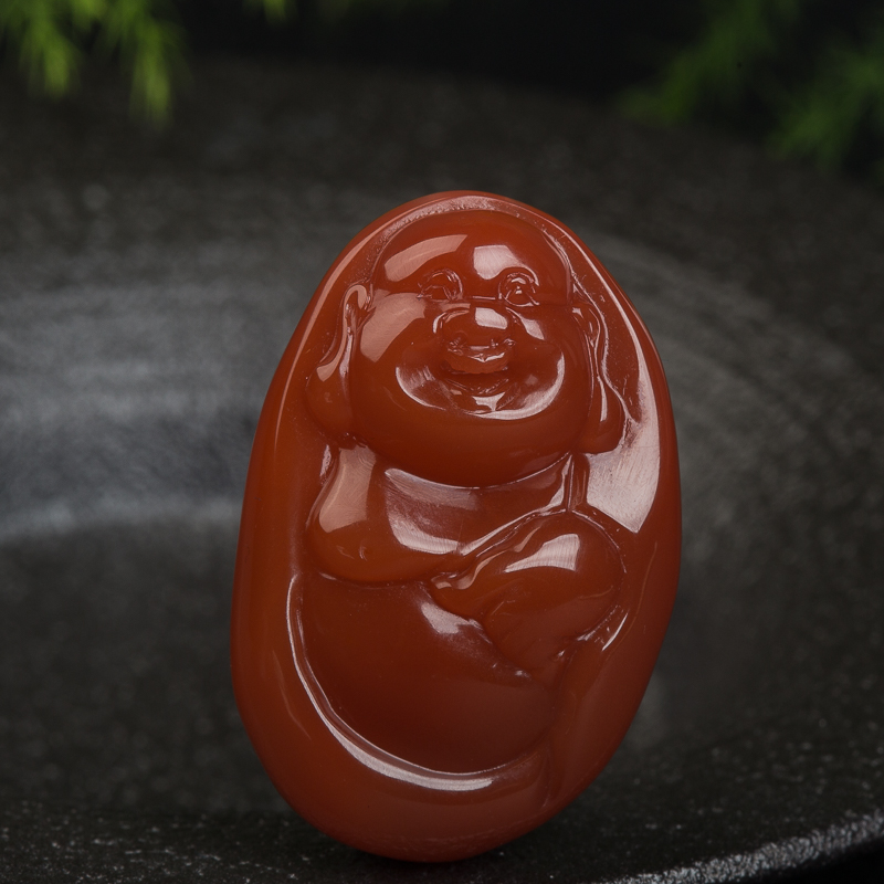 川料天然樱桃红南红吊坠-红掌柜