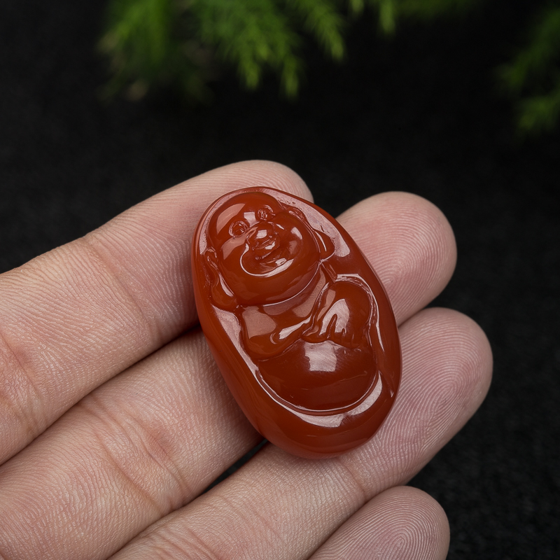 樱桃红南红弥勒佛吊坠-红掌柜