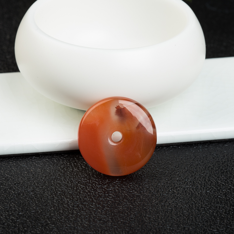 川料天然南红平安扣吊坠-红掌柜